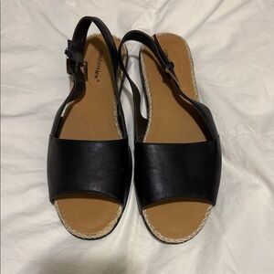 Comfortview Black Slingback Sandals